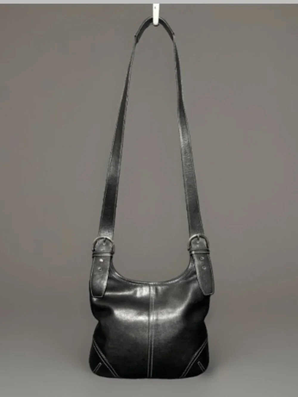 Coach Soho Legacy Slim Hippie 9549 Black Leather Crossbody Shoulder Bag Purse